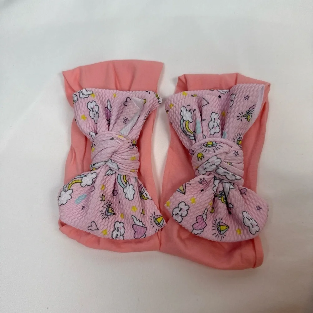 Pink Baby Headband Set with Bow